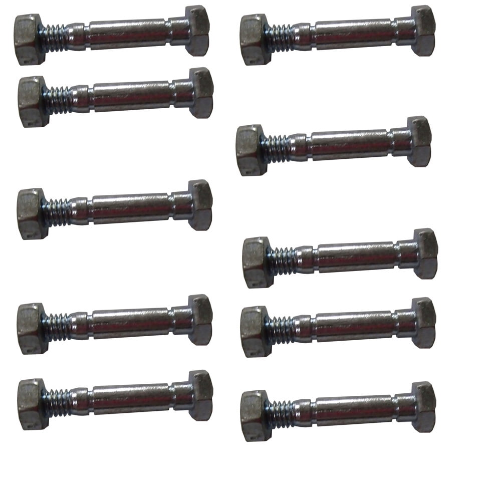 10 Pack, Shear Pins, & Nuts For Ariens 510015 John Deere AM136890
