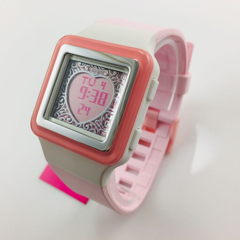 pink digital watch