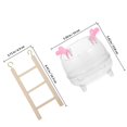 thumbnail image 2 of PAMINGONO Hamster Bathtub Sink Transparent Wood Daily Use Bath House 1Pack, 2 of 7