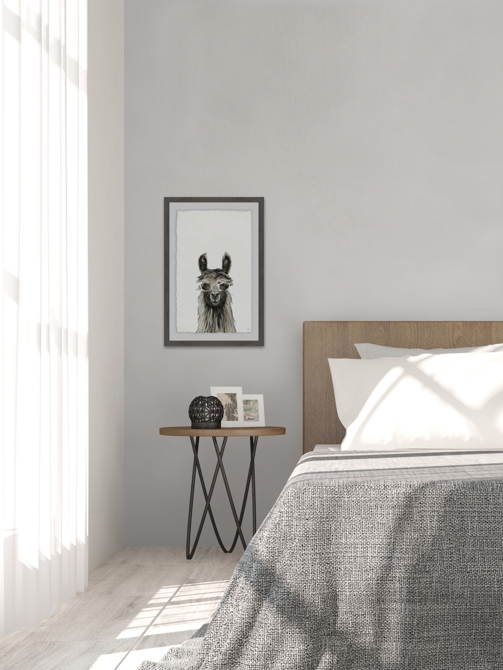 Happy Llama Framed Painting Print