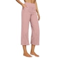 thumbnail image 1 of Pantalon Capri en Lin pour Femmes, Coton, Jambe Droite, Ample, Court, m, 1 of 6