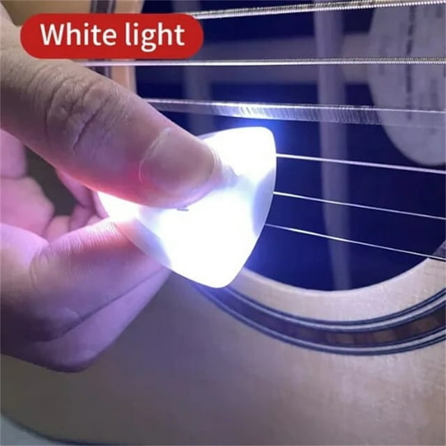 Vrorvz LED Light Up Guitar Picks for Guitar Lovers Long Lasting and Lightweight Guitar Accessory with Superb Craftsmanship Portable Picks for Easy Play Outside with 360 Day Battery Life