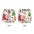 thumbnail image 3 of Balery Christmas Gingerbread Cookies Pattern Women's Running Shorts with Liner 2 Pockets Elastic Workout Athletic Gym Yoga Shorts-Small, 3 of 7