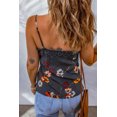 thumbnail image 3 of Women's Blue Floral Print Lace Contrast Tank Top, 3 of 7