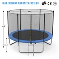 thumbnail image 3 of Famistar 10FT Trampoline with Safety Enclosure Net, Spring Pad and Ladder, 330LBS Capacity for 4-5 Kids, Outdoor Exercise Fitness with Waterproof Jumping Mat for Teens and Kids, 3 of 12