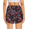 thumbnail image 3 of Picia Colorful Hawaii Palms Pattern Women's 2 in 1 Athletic Running Shorts High Waisted Workout Casual Gym Sweat Shorts with Comfy Liner Zipper Pockets-Small, 3 of 9