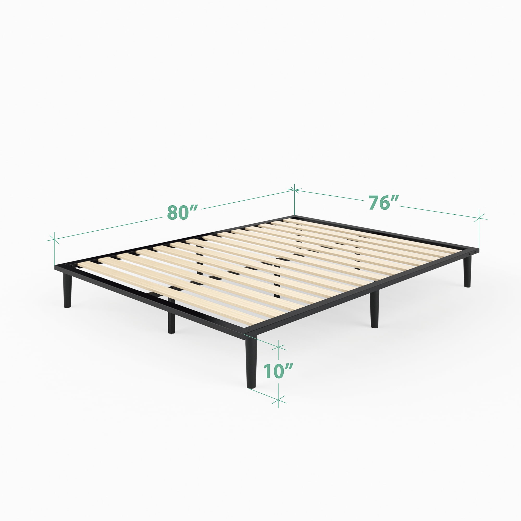 Zinus Parker Metal Platform Bed, Charcoal, King