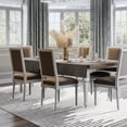 thumbnail image 2 of HOMERRY Washable Indoor Carpet Geometric Border Striped Area Rug for Living Room, Beige 5' x 7', 2 of 5