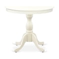 thumbnail image 3 of Pemberly Row Antique 3-piece Dining Set with Leather Seat in Linen White, 3 of 6