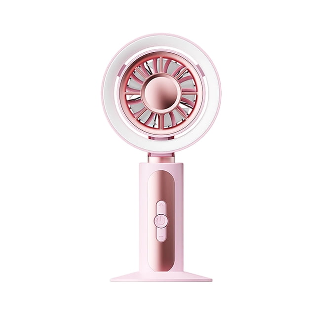 USB Rechargeable Handheld Fan for Desktop, Digital Display High Wind Personal Air Cooler, Portable Mini Air Circulator for Travel, Quiet Desk Air Cooler for Office Outdoor, 5 Speeds, 500mAh