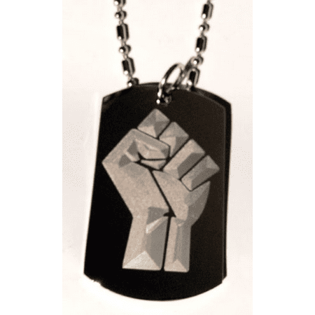 Fist Power to the People Revolution Logo Symbols - Military Dog Tag Luggage Tag Key Chain Keychain Metal Chain