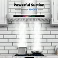 thumbnail image 3 of 36 Inch Wall Mount Range Hood 900 CFM with Voice/Gesture/Touch Control, Stainless Stee Ducted Kitchen Hood Vent with 4 Speed Exhaust Fan, Memory Mode, Adjustable Lights, 3 of 8