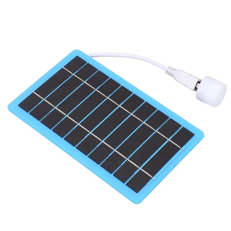 NFTIGB 5V 5W Small Portable Solar Panel Charger with USB White Light for Outdoor Camping Hiking Fishing, 6.7 inches / 17 cm