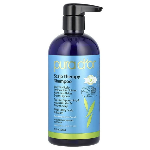 Pura D'or, Scalp Therapy Shampoo, All Hair Types, 16 fl oz (473 ml) Pack of 2