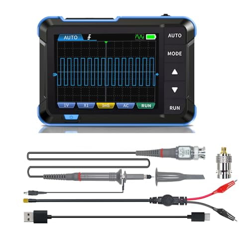 Treedix DSO 153 Handheld Digital Oscilloscope Kit 2.8inch,1M Bandwidth,5MS/s High Sampling Rate and Automatic Shutdown Portable Oscilloscope with 14 Adjustable Waveforms for DIY,Automotive Repair