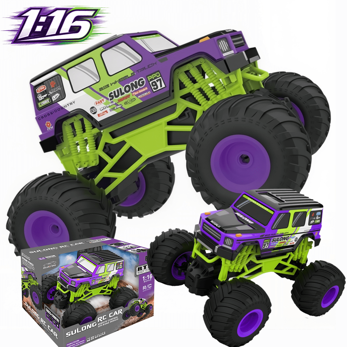 HNH 1:16 Remote Control Car, Off Road RC Monster Truck, 20 Km/h