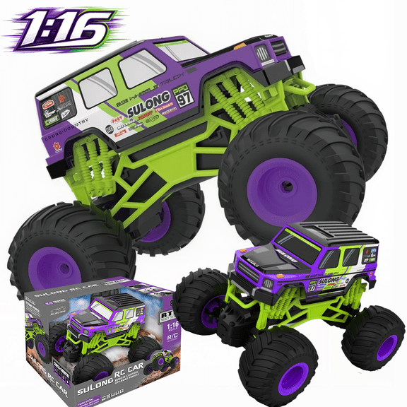 HNH 1:16 Remote Control Car, Off Road RC Monster Truck, 20 Km/h Fast All Terrain RC Cars for Boys Girls Ages 4-12, Cool Gift Toy for Kids