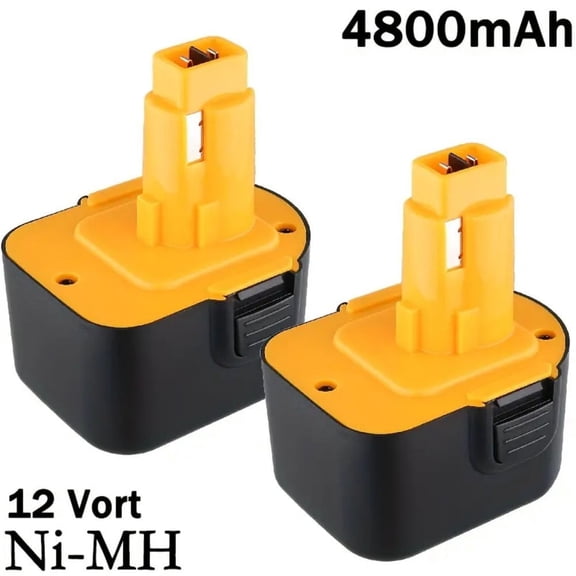 2Pack 12V 4.8Ah DC9071 Ni-Mh Replacement for DW9072 DW9071 DE9037 DE9071 DE9072 DE9074 DE9075 152250-27 397745-01 Compitable with Dewei 12V Battery Cordless Power Tools