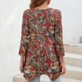 thumbnail image 6 of ENMAIN Women's 3/4 Sleeve Plus Size Tunic Tops Fall Floral Blouse for Leggings Irregular Hem, 6 of 8
