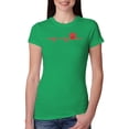 thumbnail image 1 of Dog Heartbeat | Paw Print EKG Lifeline | Veterinarian Vet Tech Dog Lover Womens Slim Fit Junior Tee, Kelly, Large, 1 of 5