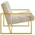 thumbnail image 3 of Modway Bequest Fabric Upholstered Gold Stainless Steel Accent Chair, Multiple Colors, 3 of 4
