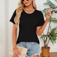 thumbnail image 6 of Shirts For Women Sevevn Womens Fashion Summer Casual Solid Short Sleeve Blouse T-Shirt Lightweight Top, 6 of 7