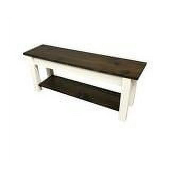 LILLIAN HOMESTEAD BENCH WITH SHELF-24