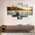 thumbnail image 3 of TISHIRON 5PCS Framed Fishing Theme Canvas Wall Art Set,60"x32" Fishing Rod on the Boat Wall Canvas Art Decor, 3 of 7