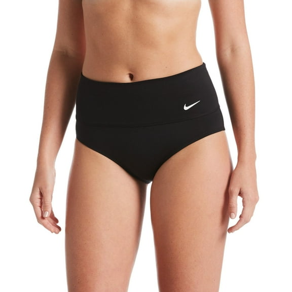 Women's Nike Essential High-Waist Swim Bottoms Color: Black Size: LARGE