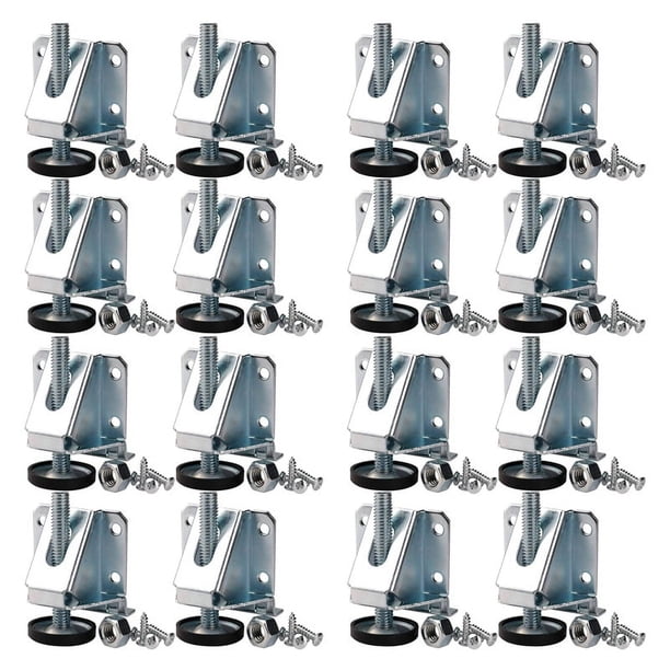 16X Pies Niveladores Niveladores de Muebles Pesados Nivelador de Patas de Mesa Ajustable con Tuercas de Seguridad