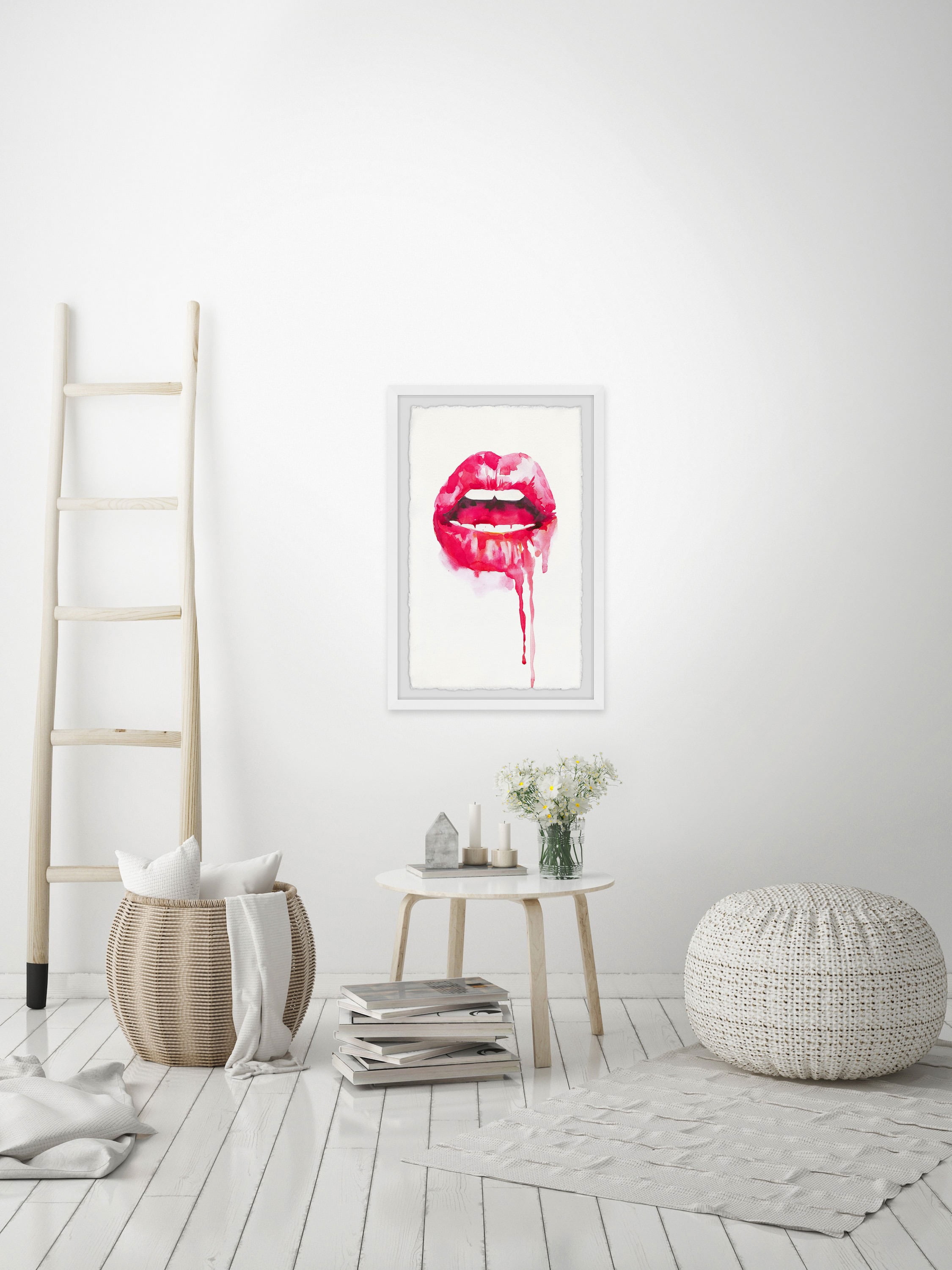 "Bold Lips" Framed Painting Art Print