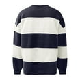 thumbnail image 4 of SwiftWear Women's Striped Sweat Shirt Soft Stretch Oversized Sweatshirt Pullover Tops Casual Comfort Wear for Everyday Style Navy, 4 of 4