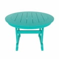 thumbnail image 3 of WestinTrends Malibu Patio Dining Table, All Weather Poly Lumber Adirondack 47" Trestle Round Outdoor Table with Umbrella Hole, Turquoise, 3 of 7