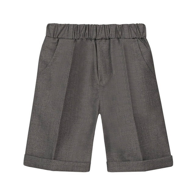 Toddler Boys Dress Shorts Straight Wide Leg Pants Solid Color Pull on Summer Shorts