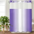thumbnail image 3 of Purple Ombre No Hook Shower Curtain Waterproof,Bathroom Curtains with Snap in Liners and See Through Top Window,Purple White Gradient Modern Abstract Art Hotel Style Bathtub Curtains Shower 72"Wx84"L, 3 of 8