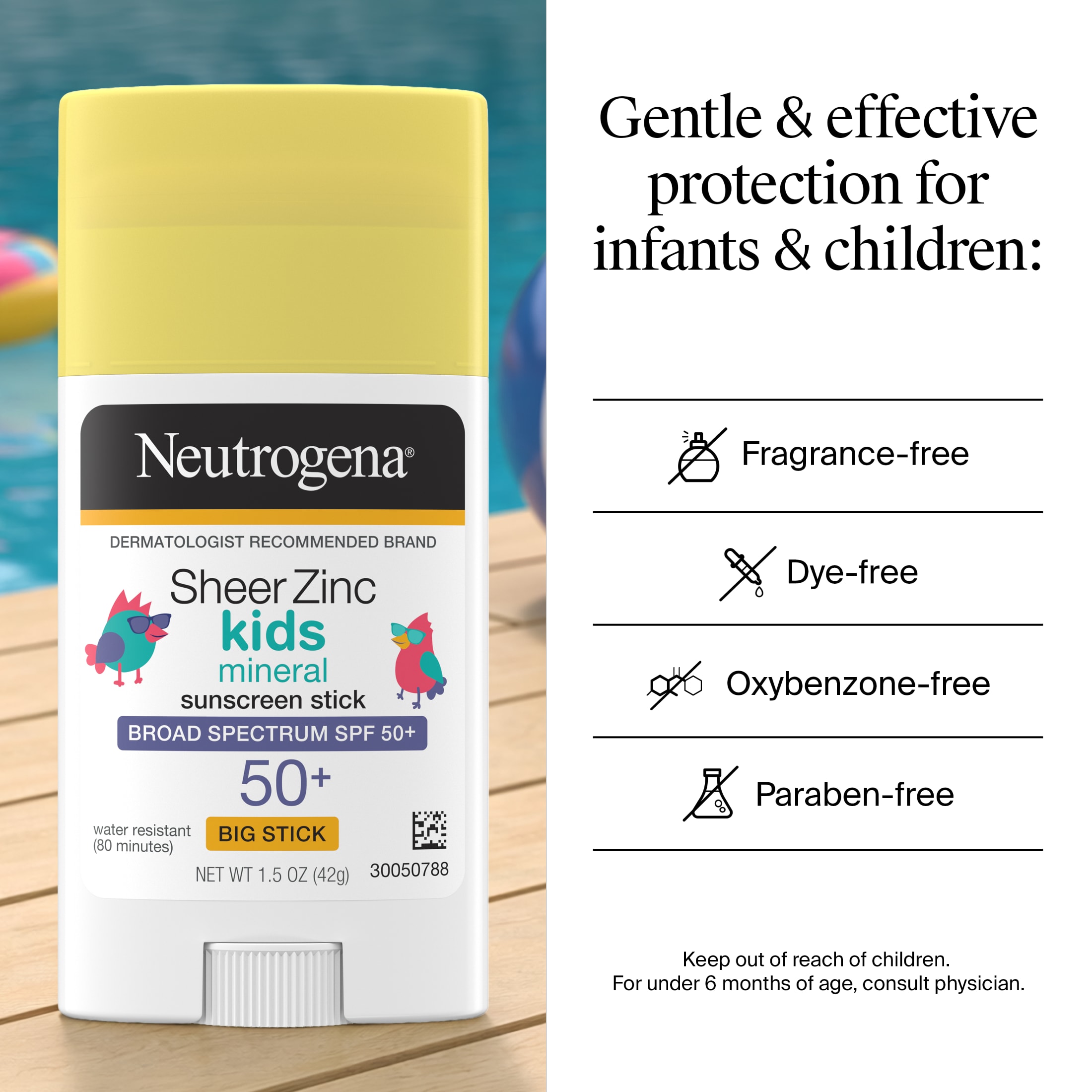 Neutrogena Sheer Kids Mineral Sunscreen Stick SPF 50, 1.5 oz photo 5