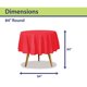 thumbnail image 2 of Mantel de plástico para fiestas, tamaño rojo, para mesas redondas, 84 pulgadas, 2 of 7