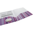 thumbnail image 5 of Emraw Stripes 2 Pocket Poly Portfolio File Folder W/Business Card Holder - Colors May Vary (6pk), 5 of 5