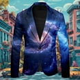 thumbnail image 2 of oqasdz Mens Suit Jacket One Button Star Digital Printed Fashion Slim Fit Comfortable Casual Business Wedding Coat Top,Size L, 2 of 4