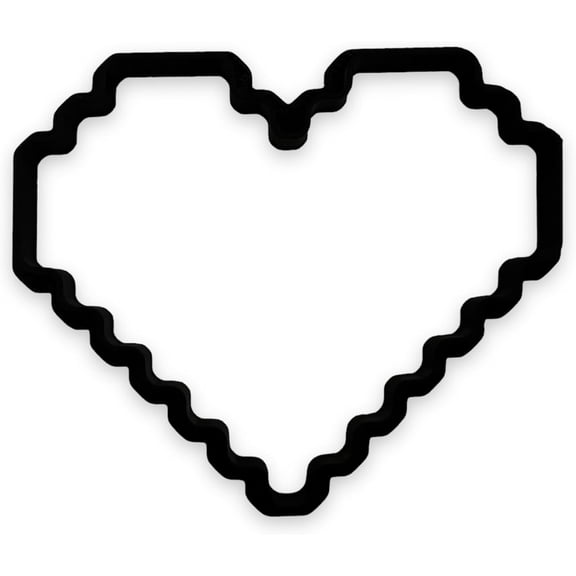 Pixelated Heart Cookie Cutter with Easy Push Design