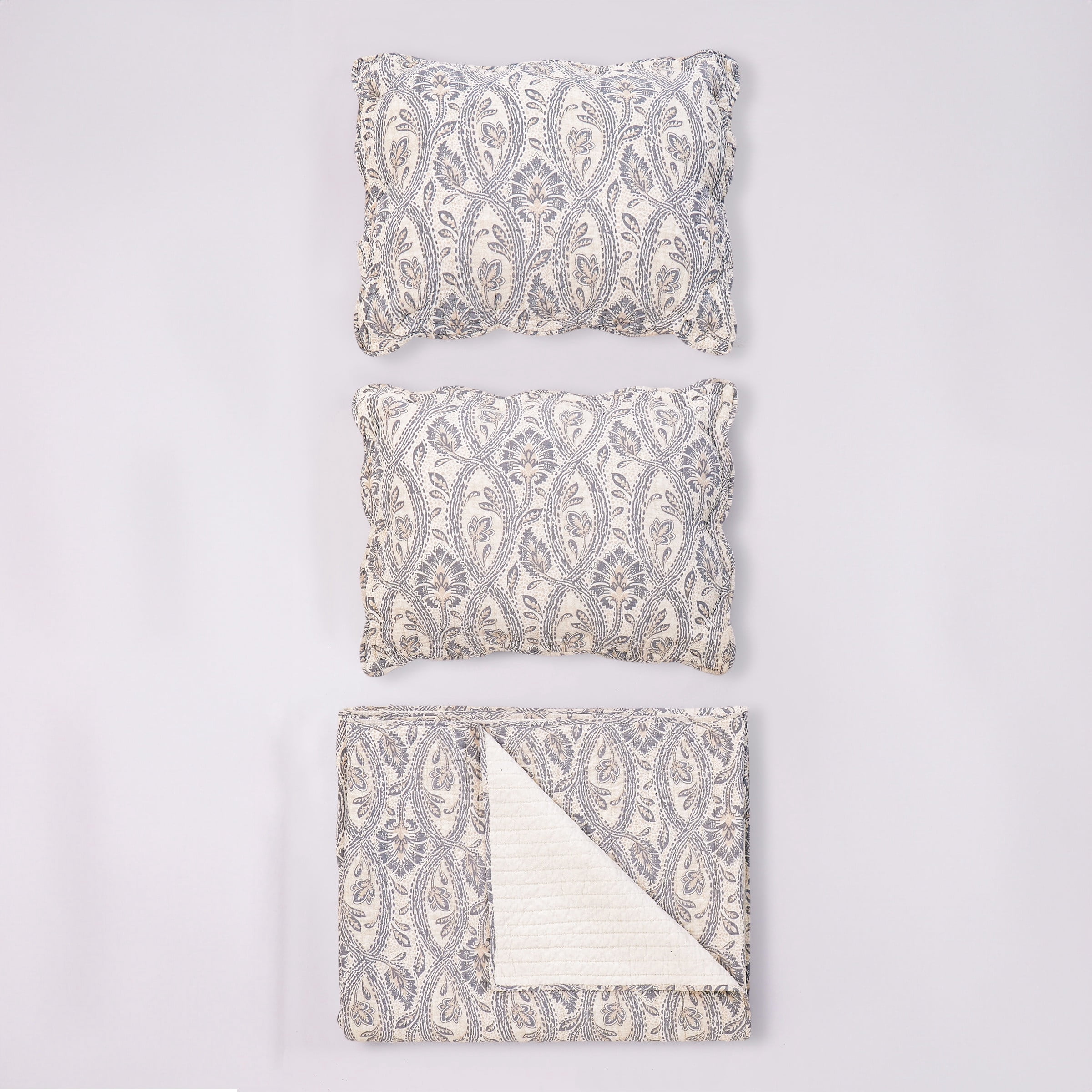 Spartina 449 Jonas Hundred 3-Piece Medallion Cotton Quilt Set, Full/Queen