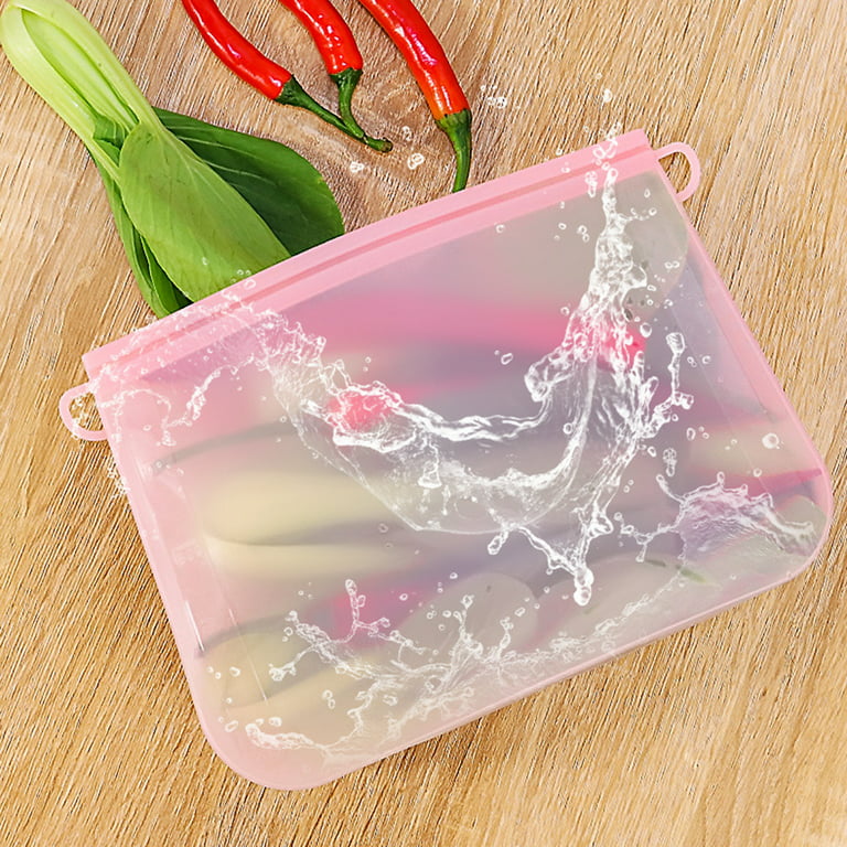Reusable Extra Thick Silica Gel Food Storage Bag - Zipper Freezer Bags for Marinate Meats Sandwich,Cereal,Fruit Meal Prep, Leakproof, Oven Dishwasher