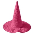 thumbnail image 2 of Lumtrix Oversize Ruched Wide Brim Witch Hat Halloween Decorations Costume Hat for Party Soft Skin-Friendly Textured Pointed Caps Party Decor Pink One Size, 2 of 3