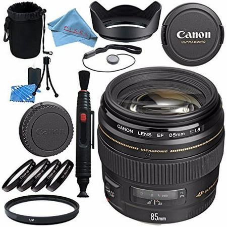 Canon EF 85mm f/1.8 USM Lens 2519A003 + 58mm Macro Close Up Kit + 58mm UV Filter + Lens Cleaning Kit + Lens Pouch + Lens Pen Cleaner + 58mm Tulip Lens Hood