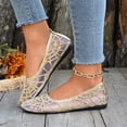thumbnail image 2 of KIJBLAE Women's Mesh Upper Round Toe Ballet Flats, Soft Sole Slip On Casual Moccasin Shoes for Ladies Summer Gold 40, 2 of 9