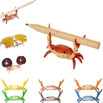 Desk Crab Pen Holder, Funny Weightlifting Crabs Shaped Spoon Holders, Mini Tiny Animal Pencil Rest, Realistic Creative Penholders Storage Accessories, Cute Rack Ornaments, Bracket Gift - Red