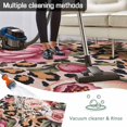 thumbnail image 5 of Pink Flowers Outdoor Rug for Patio/Deck/Porch, Non-Slip Large Area Rug 5 x 7 Ft, Leopard Spot Vintage Floral Country Plants Indoor Outdoor Rugs Washable Area Rugs, Camping Rug Carpet Runner, 5 of 8