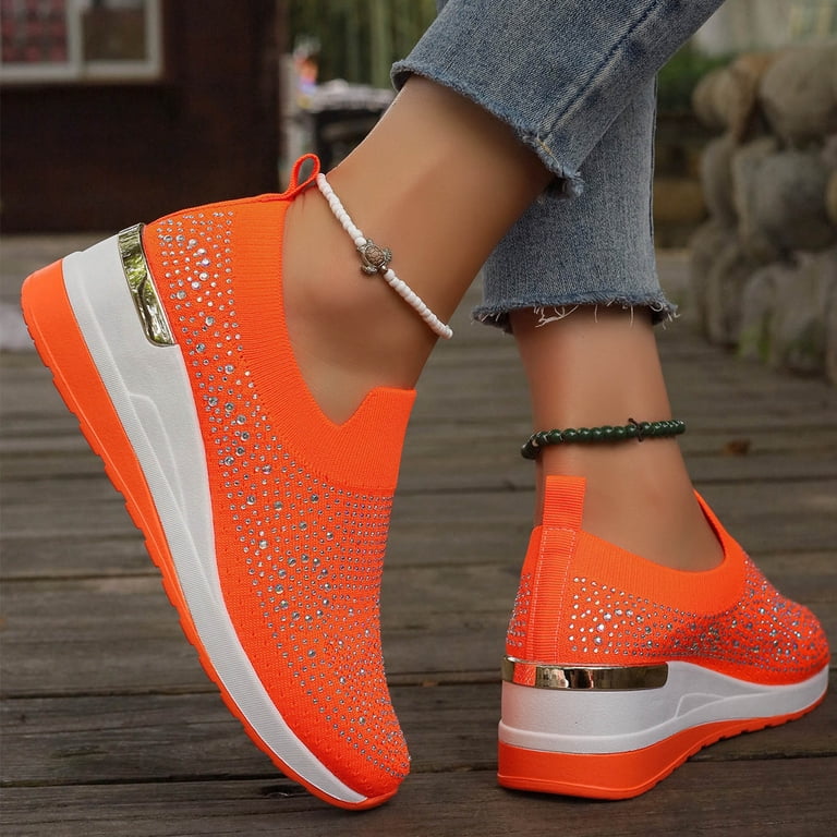 Orange Knit strow women Shoes size 7 Nike Free RN Flyknit -Women main image 4