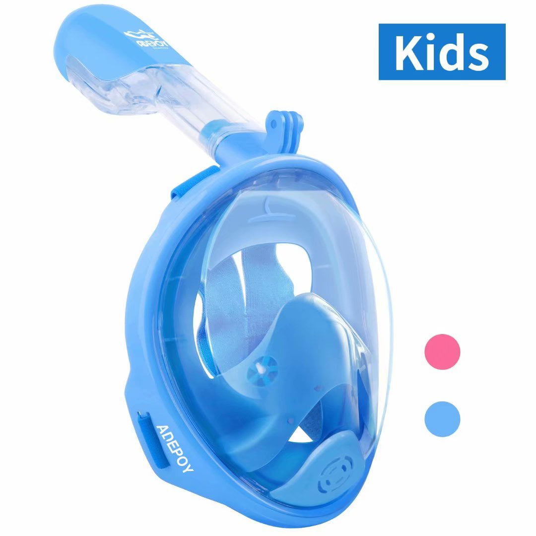 180° Large View Easy Breath Dry Top Set Anti-Fog Anti-Leak for Adults Youth Child OKPOW Full Face Snorkeling Mask New Detachable Diving Mask with Camera Mount Pivot Arm and Earplug 
