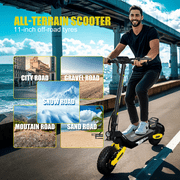 EOEOTWO GT06 Electric Scooter for Adults, 30 MPH Fast E-Scooter with 1200W Motor, 25 Miles Range, 11 Off-Road Tubeless Tires & Dual Suspension, 330 lbs Max Load Foldable Commuting Scooter